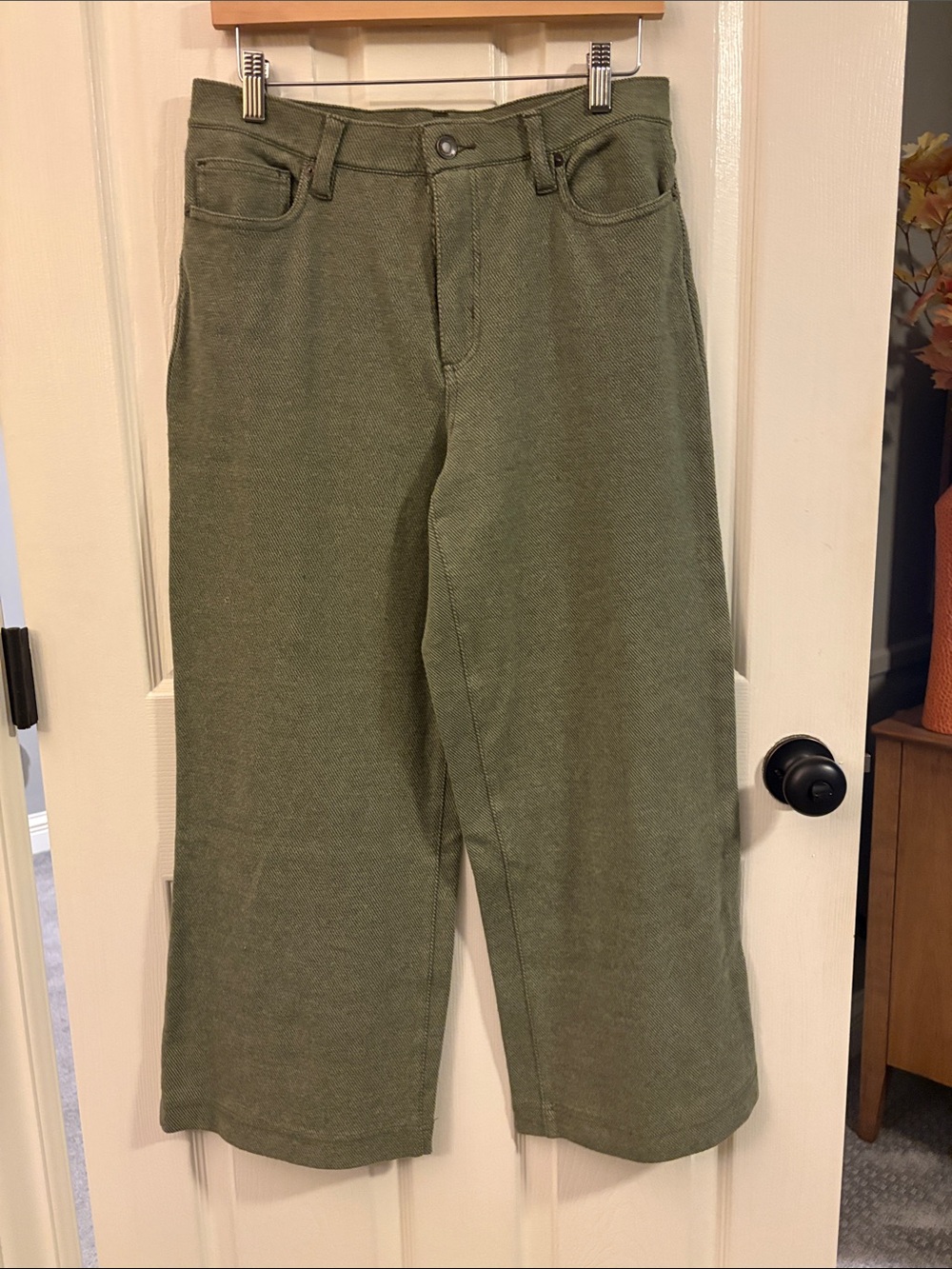 Lands' End Olive Wide-Leg Pants